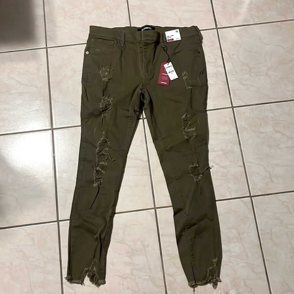 Express Olive Green Jeggings